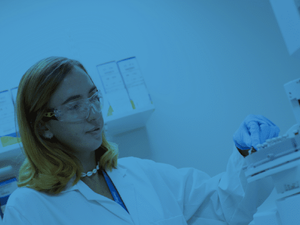 Picture of a scientist within Radiofilum's analytical labs at its Cramlington, UK facility