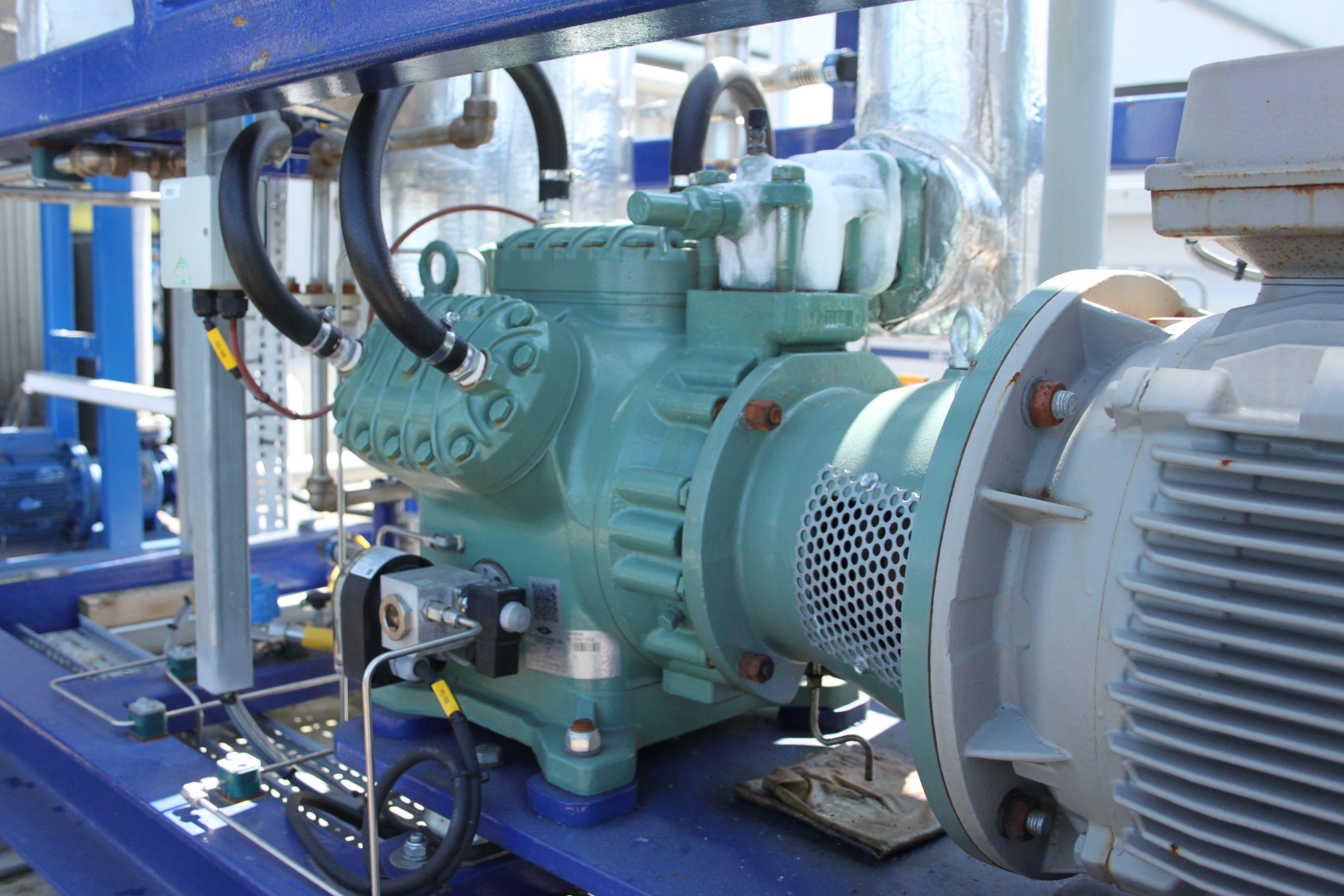 Ammonia chiller unit at Radiofilum Pharmaceutical Solutions' site in Cramlington, UK
